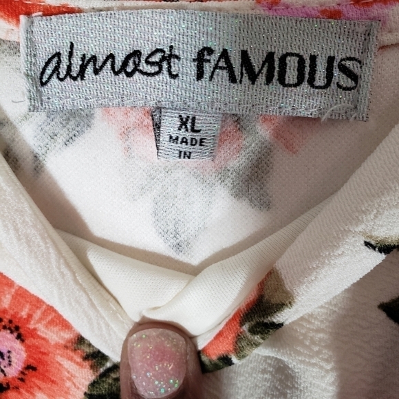 Almost Famous Off White Floral Spagetti Strap Dress Sz XL - Picture 4 of 10